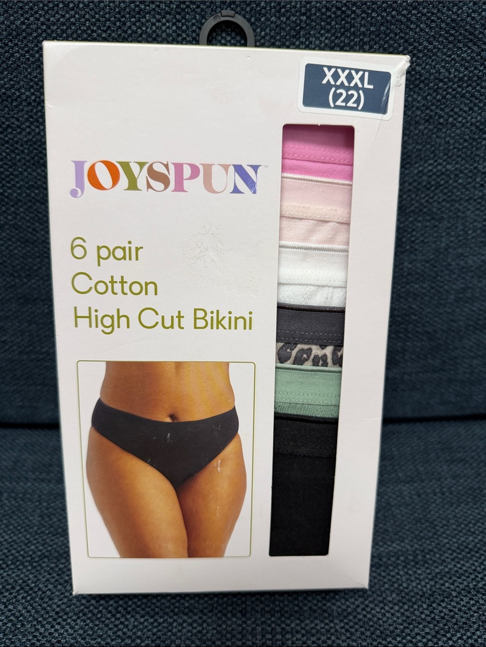 JOYSPUN 6-Pack Cotton High Cut Bikini - Multicolor Women’s XXXL (22)